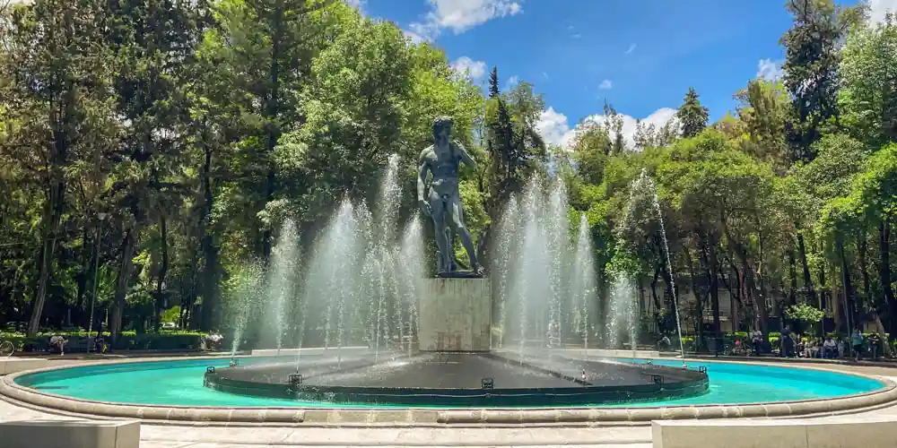 Nezahualcóyotl Fountain in Chapultepec Park, Mexico City