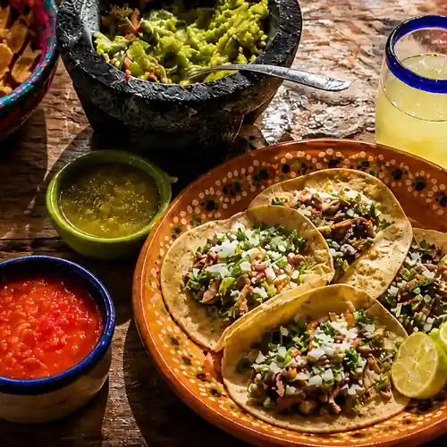 A selection of traditional Mexican foods