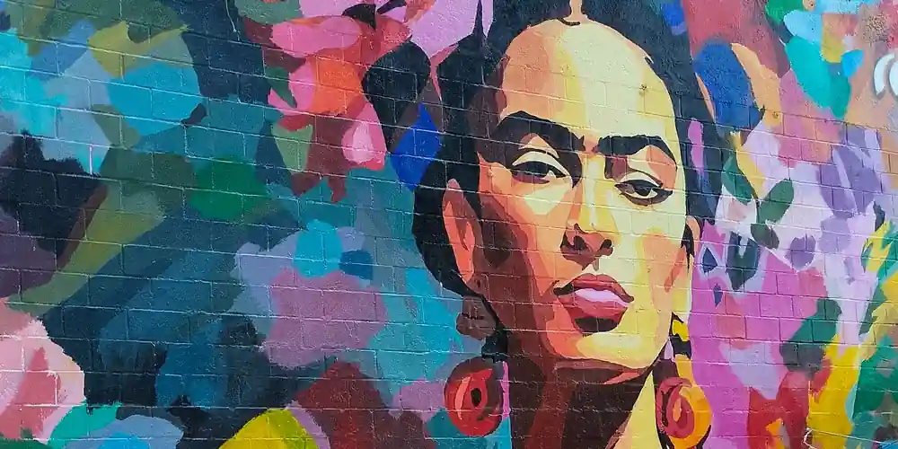Frida Kahlo mural in the Coyoacán neighborhood of Mexico City