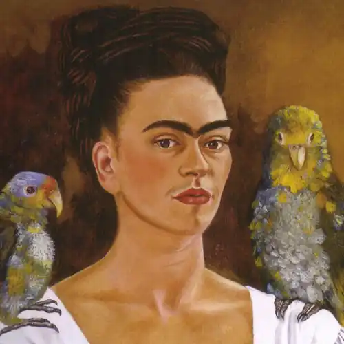 Graphic of artist Friday Kahlo, born in Mexico City