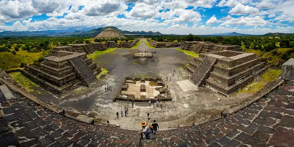 View across the Avenue of the Dead at Teotihuacán, Mexico